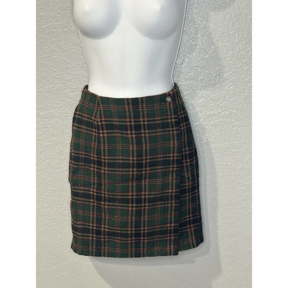 Vintage Jones New York Wool Plaid Skirt Full Wrap Around Size 4 Worsted Wool USA - Picture 1 of 4